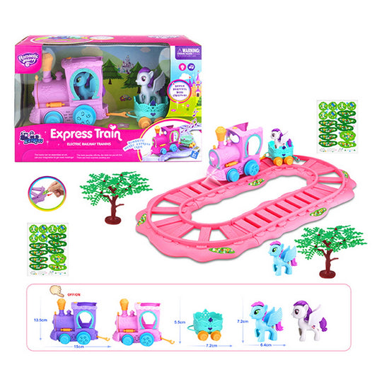 Tren Eléctrico con Pegaso Pista Completa Rosa - Express Train