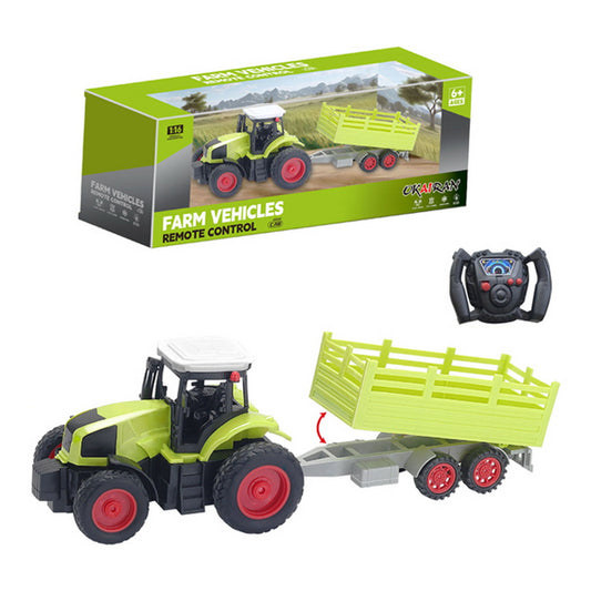 Tractor Granja Radio Control con Remolque 1:16 RC Verde