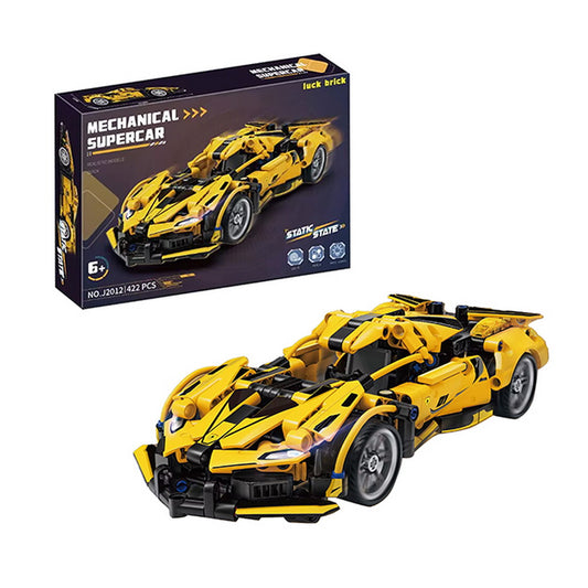 Bloques Armar Superauto Carrera Amarillo 422 Piezas STEM