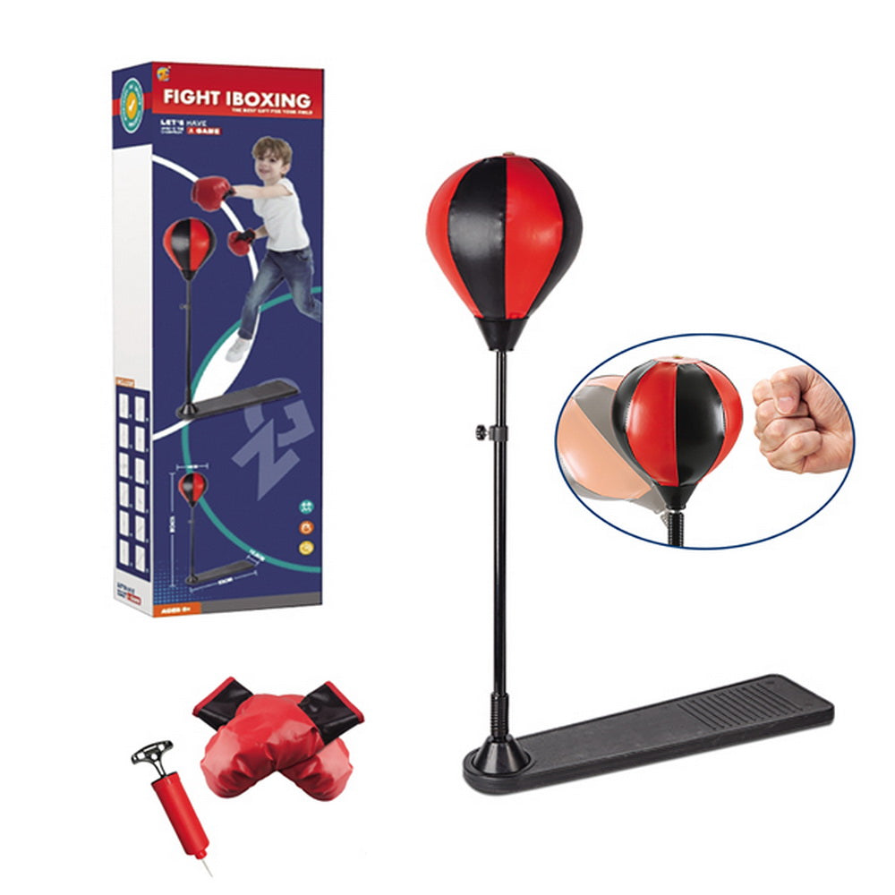 Set Boxeo Infantil Pedestal Ajustable Pelota y Guantes