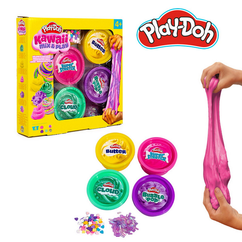 Play-Doh Slime Kawaii Mix 4 Potes con Accesorios