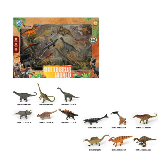 Set 12 Figuras Dinosaurios – Juguete Educativo Niños 3+ Años