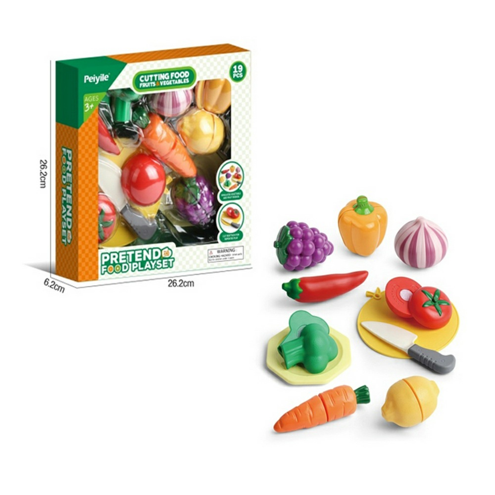 Set Frutas y Verduras 19 Piezas Cortables – Juego de Cocina