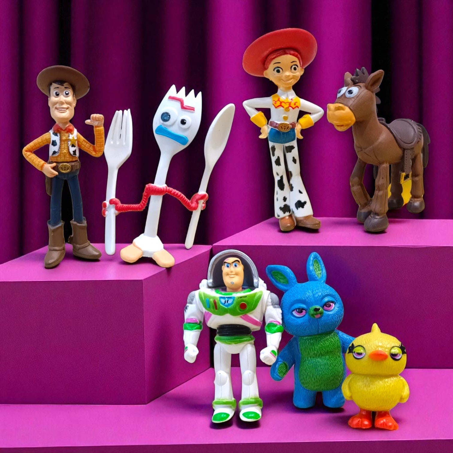 Set 7 Figuras de Acción Toy Story 4 | Woody, Jessie, Buzz
