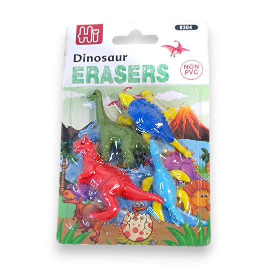 Set de 4 Gomas de Borrar con Diseño de Dinosaurios