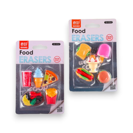 Set de 5 Gomas de Borrar con Diseño de Comida