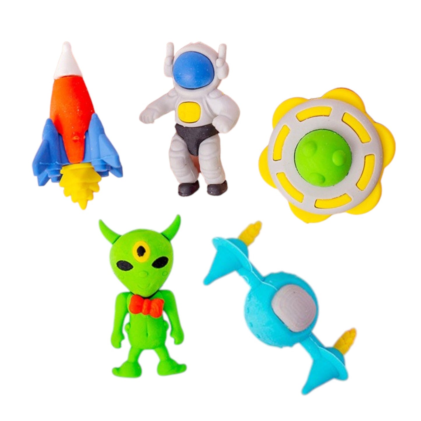 Set de 4 Gomas de Borrar con Diseño Espacial