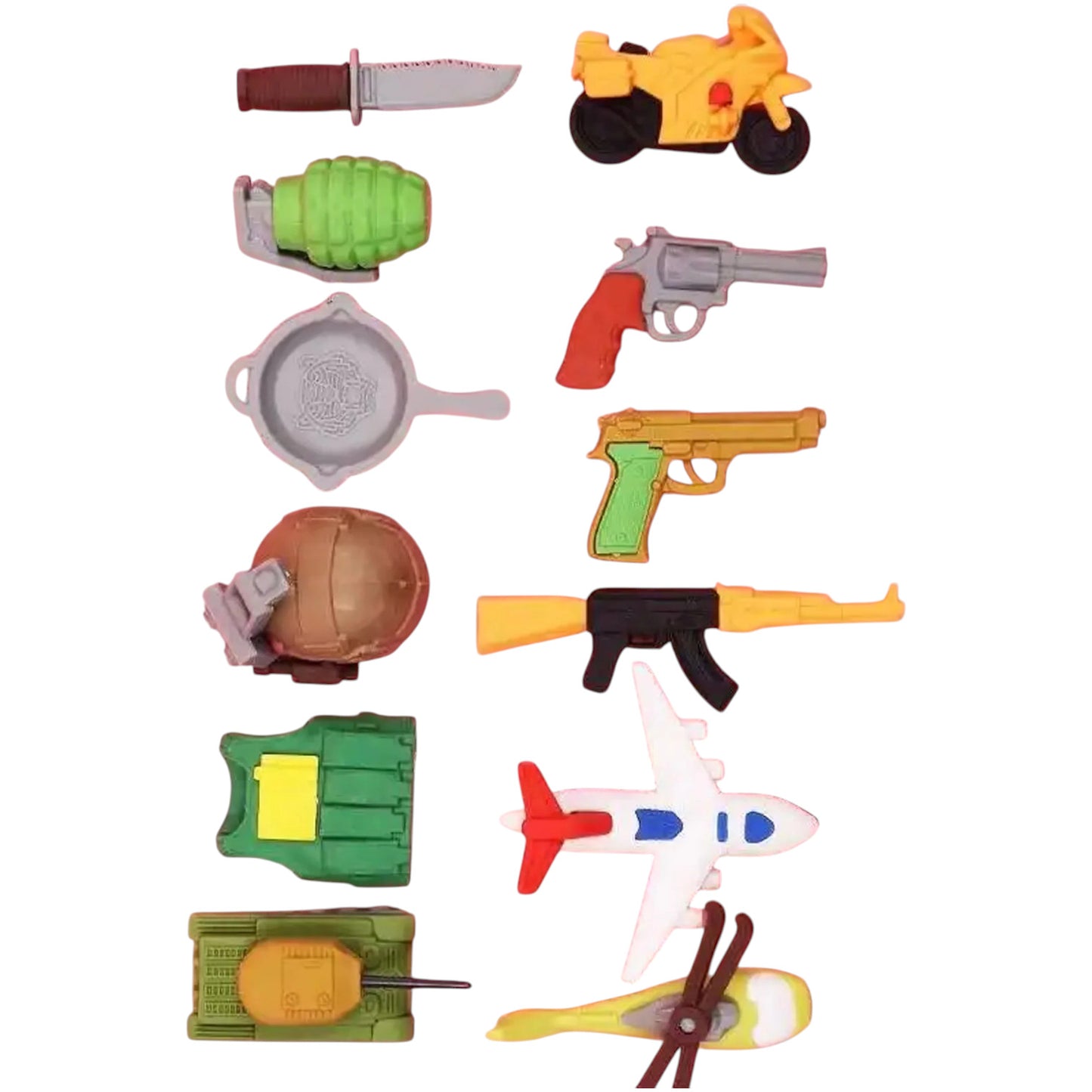 Set de 4 Gomas de Borrar con Diseño Militar