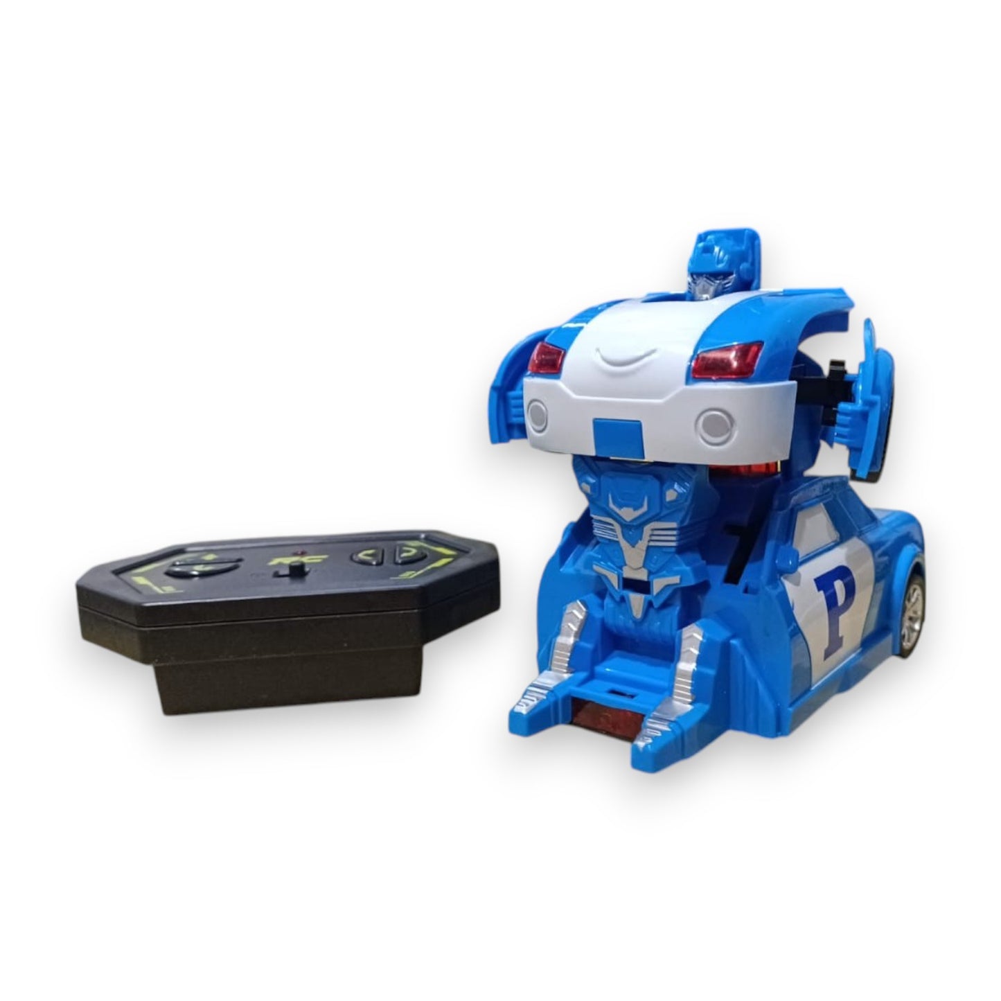 Auto Policía Convertible a Robot Azul - Juguete Transformers