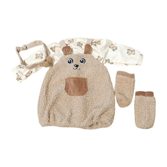 Ropa Enterito de Bebé Reborn Diseño Osito con Calcetines y Cintillo | 30-50 cm