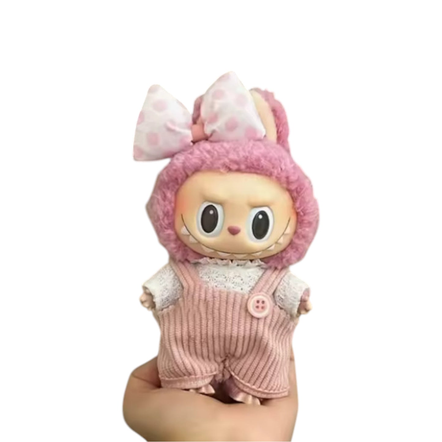 Conjunto Para Muñeca Labubu Rosado con conejito 17 cm