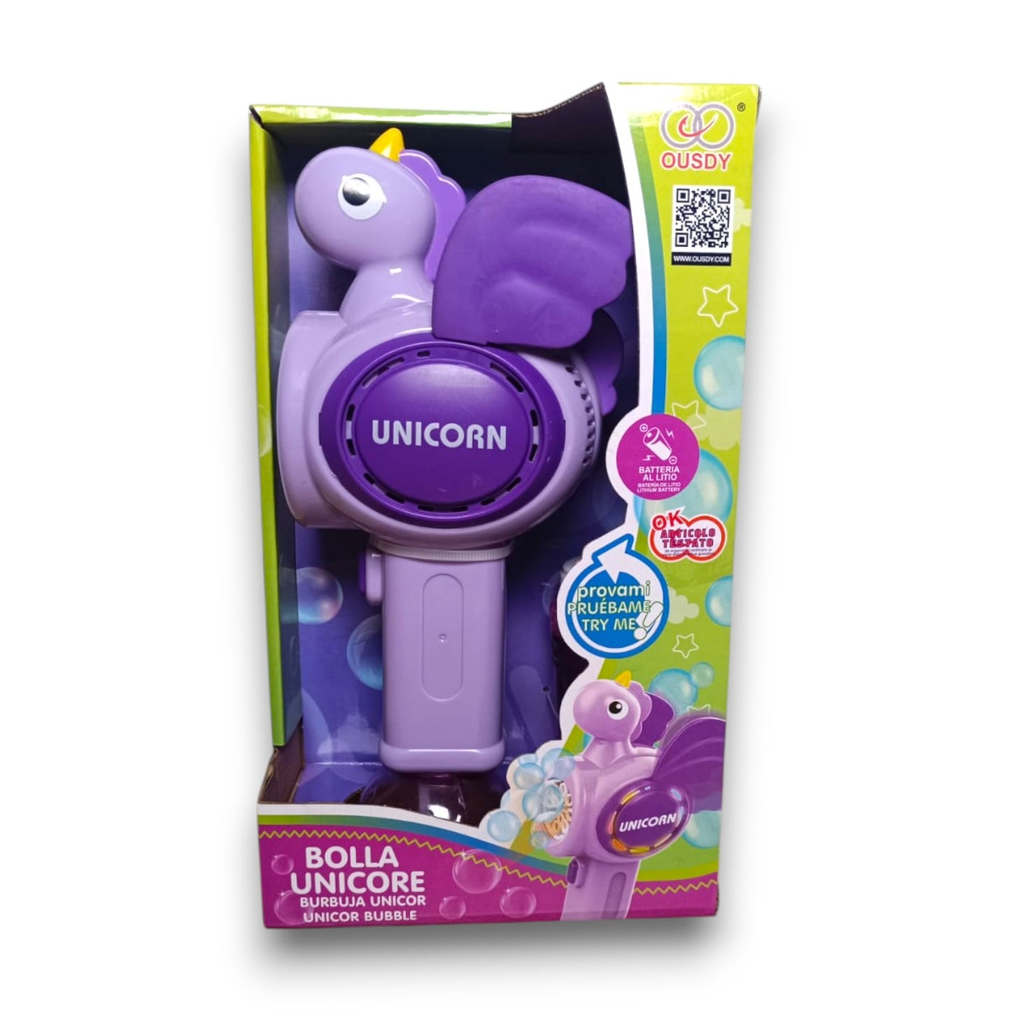 Varita de Burbujas Unicornio con Luz y Música