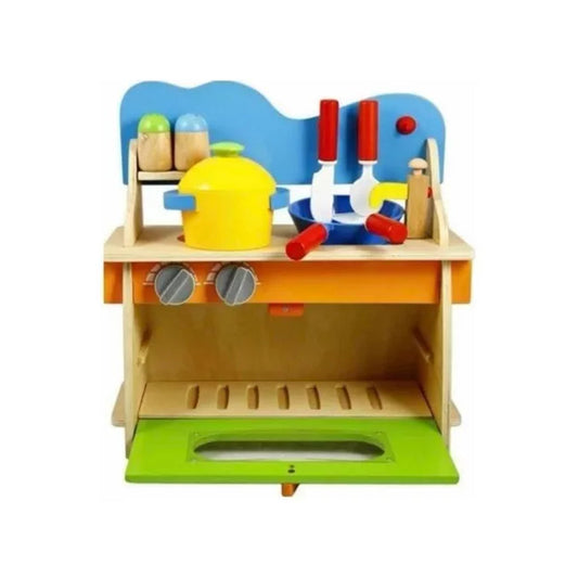 Cocina De Madera Para Niños Didáctica Con Utensilios