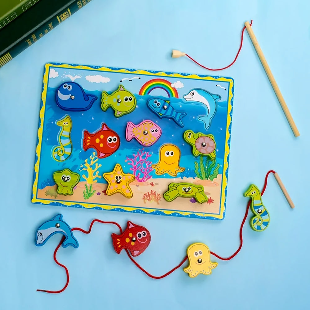 Juego Pesca Magnéticos Puzzle Rompecabeza Didactico Peces