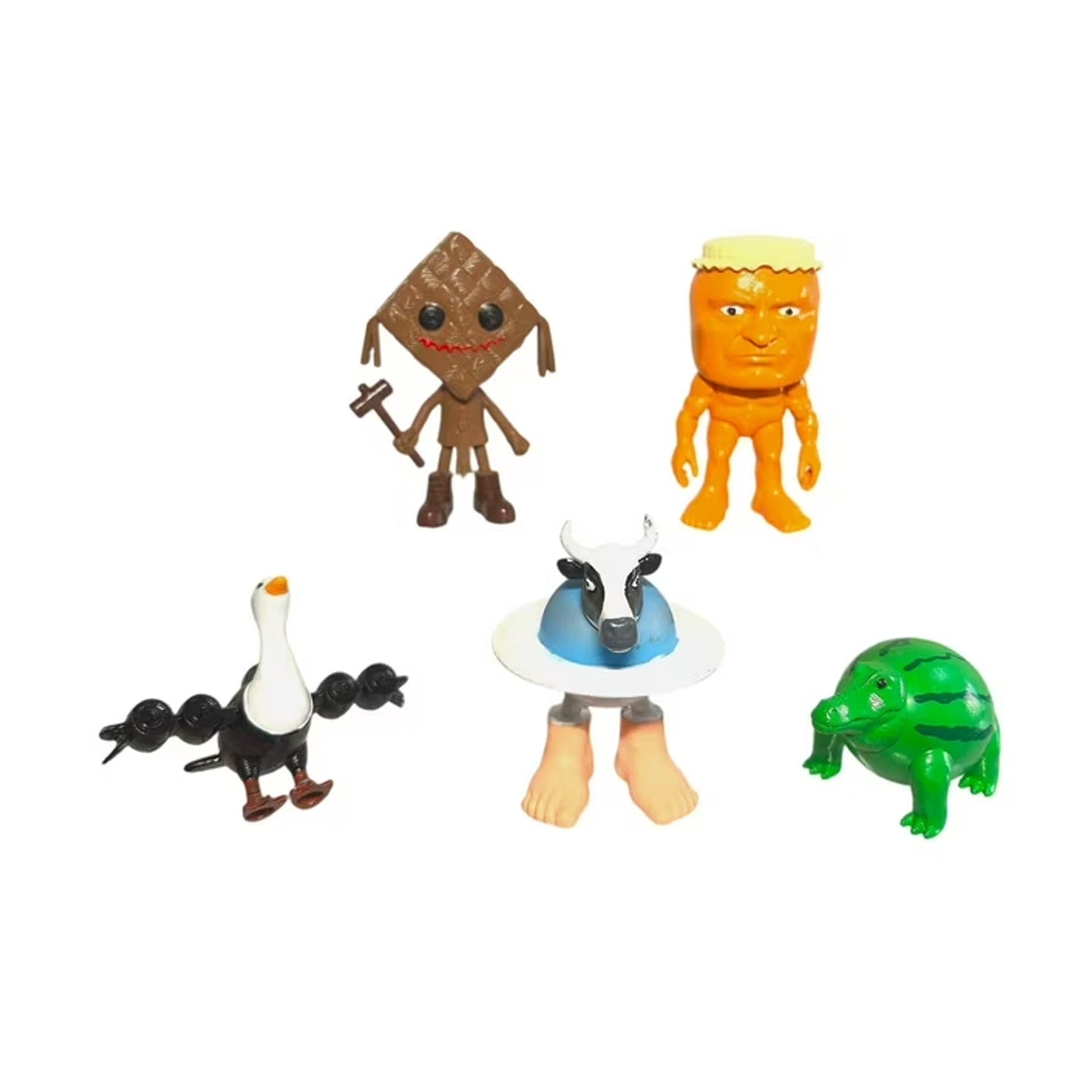Brainrot Set 5 Figuras Colección Ketupat Kepat Vaca Saturno Saturnita