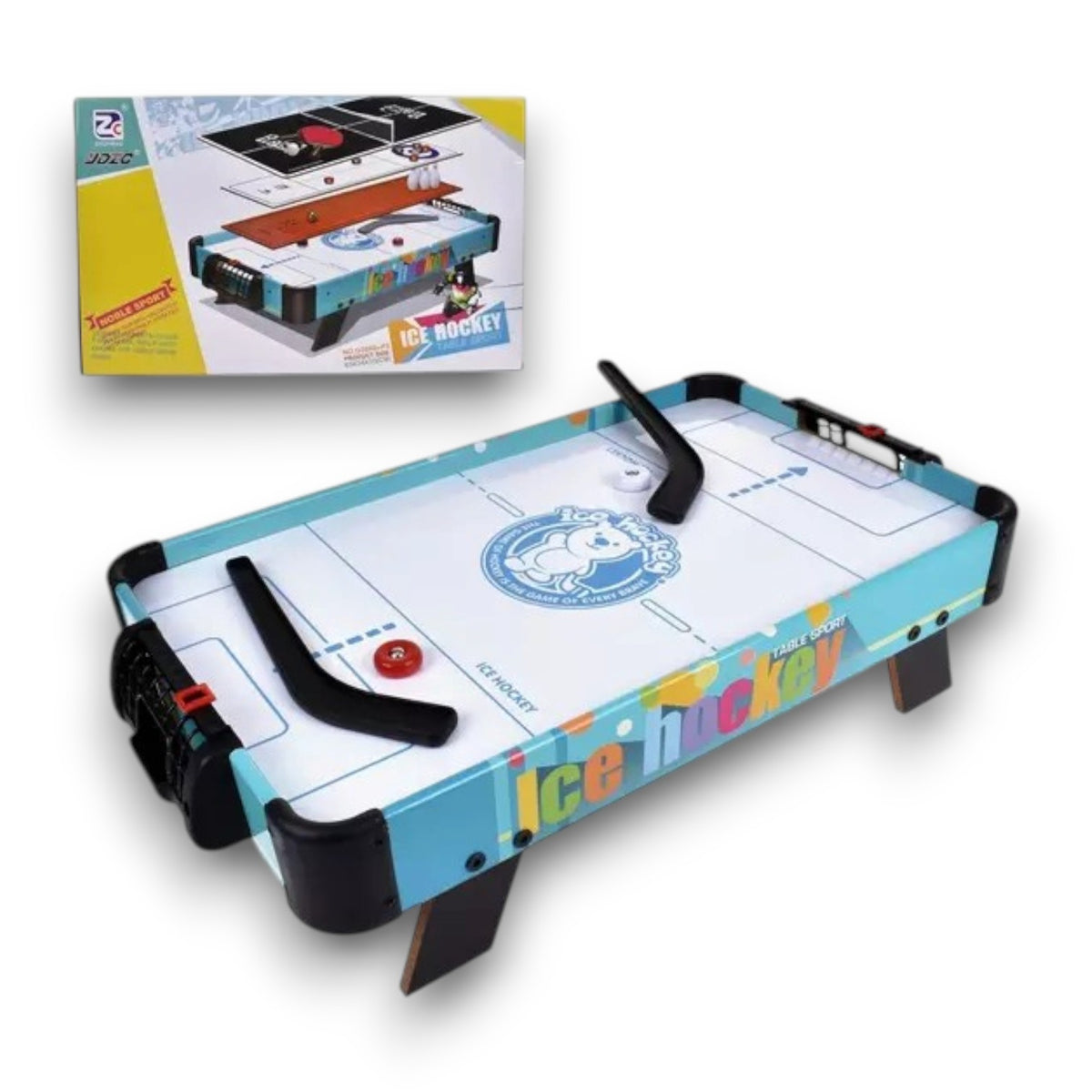 Mesa Multijuegos 4 en 1: Ping Pong, Hockey, Bolos y Tiro