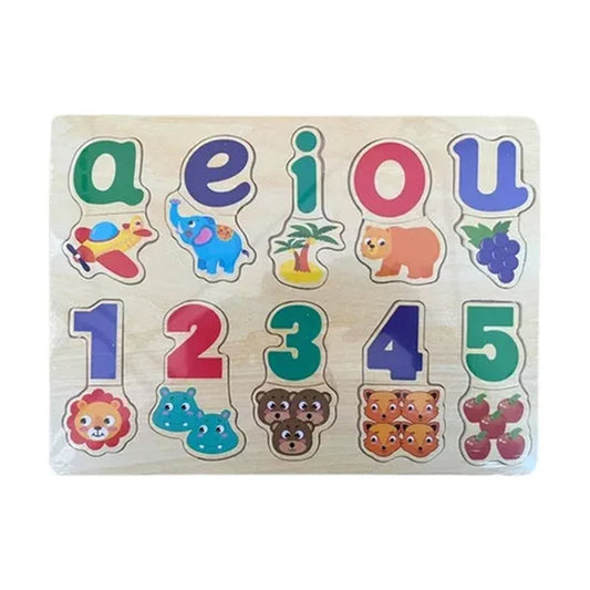 Vocales Y Numeros De Madera Para Niños