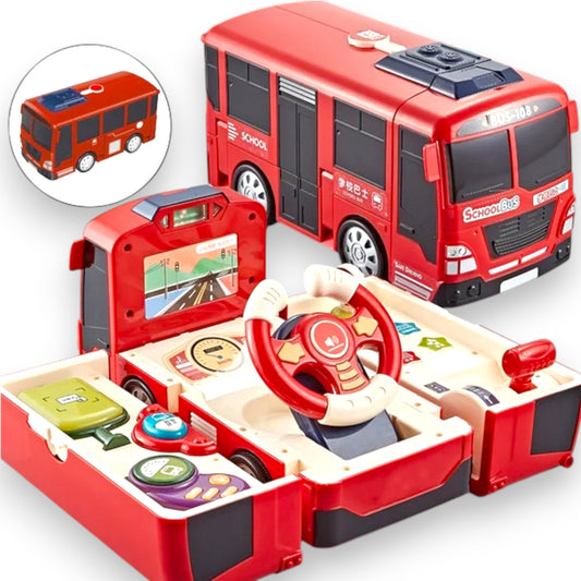 Autobús Multifunción Sunnimix Rojo – Juguete 2 en 1 para Bebés