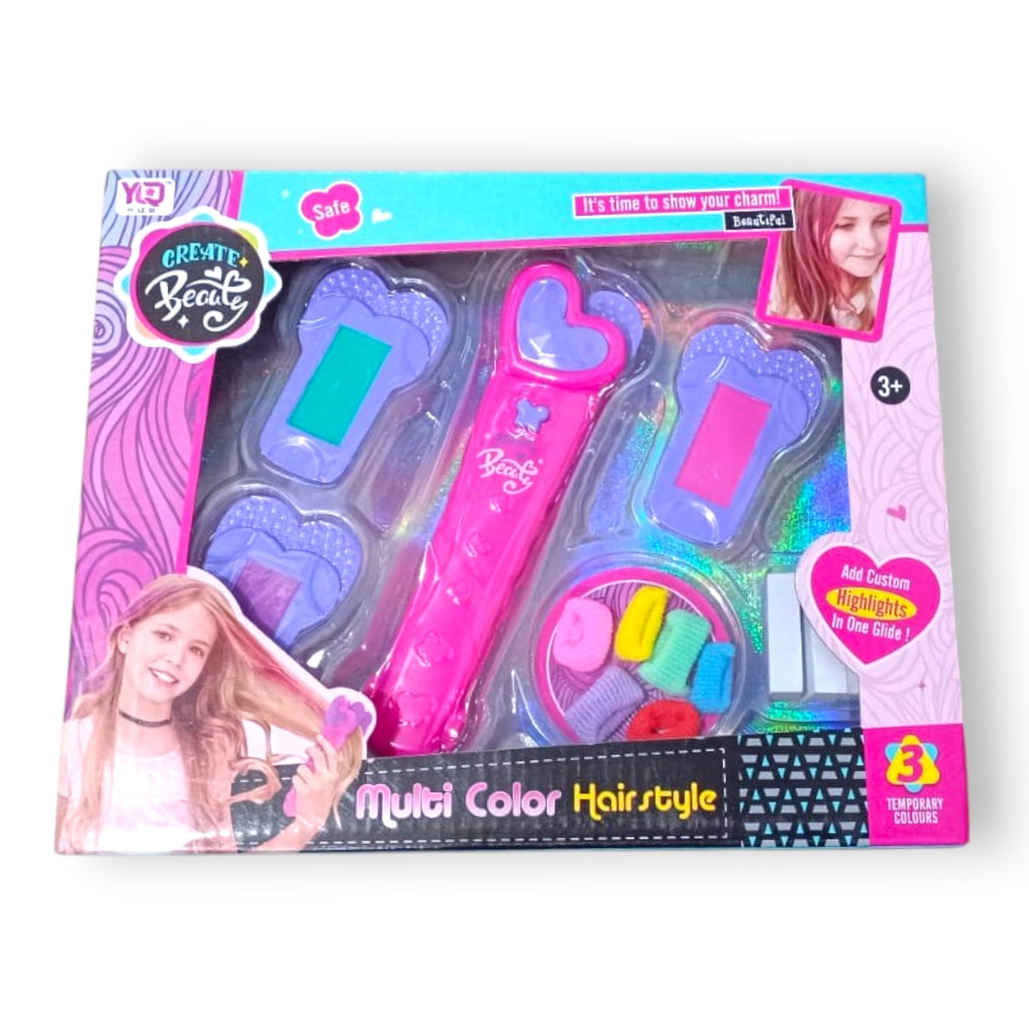 Set de Belleza para Pintar Cabello | Juguete de Niñas con Colores Temporales