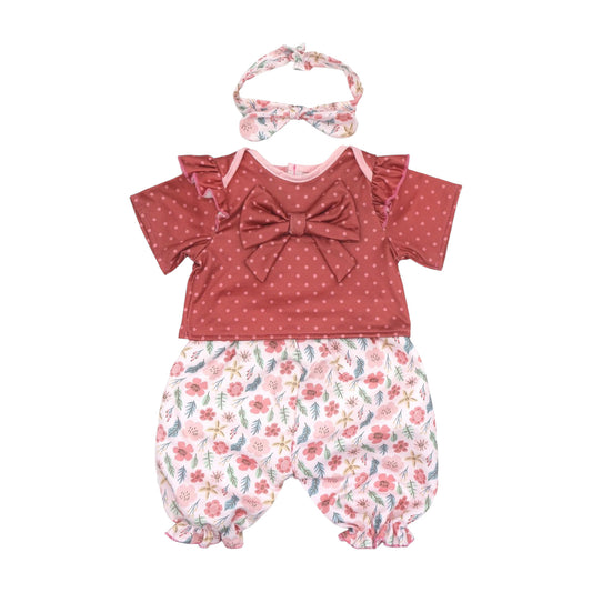 Conjunto de Bebé Reborn Diseño Rosa y Cintillo | 30-50 cm