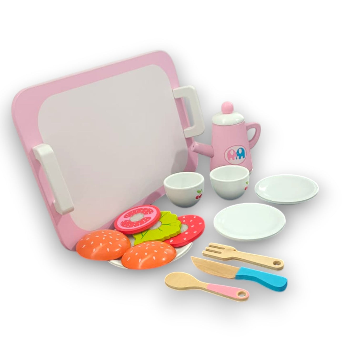 Juego de Té Para Merieda Madera Rosa